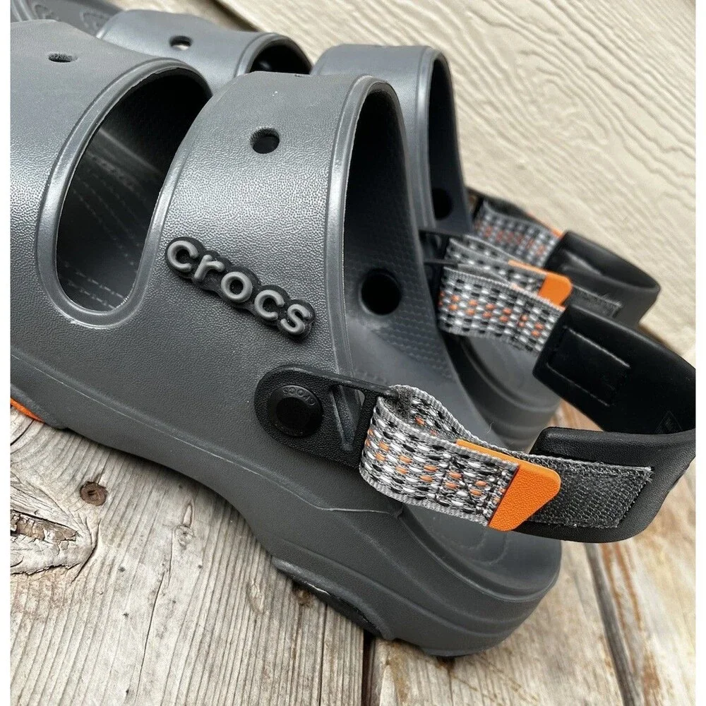 New! Crocs Classic All Terrain Men’s 13 Sandals - Slate Gray/Orange
